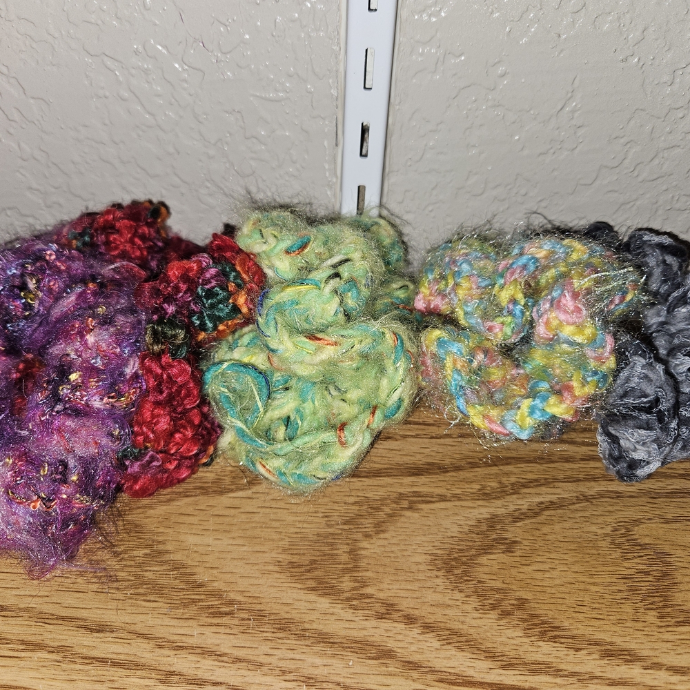 Colorful Handmade Yarn Scrunchies